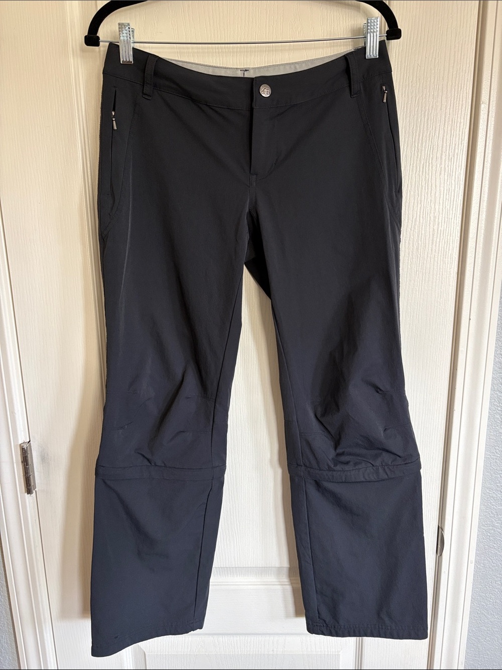 REI co-op Sahara convertible hiking pants in black with zip off leg